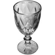 Jogo 6 Tacas 300ml Para Água Diamante Cinza Metalizado